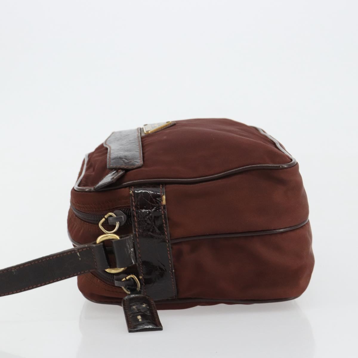 PRADA Shoulder Bag Nylon Brown Auth 112599