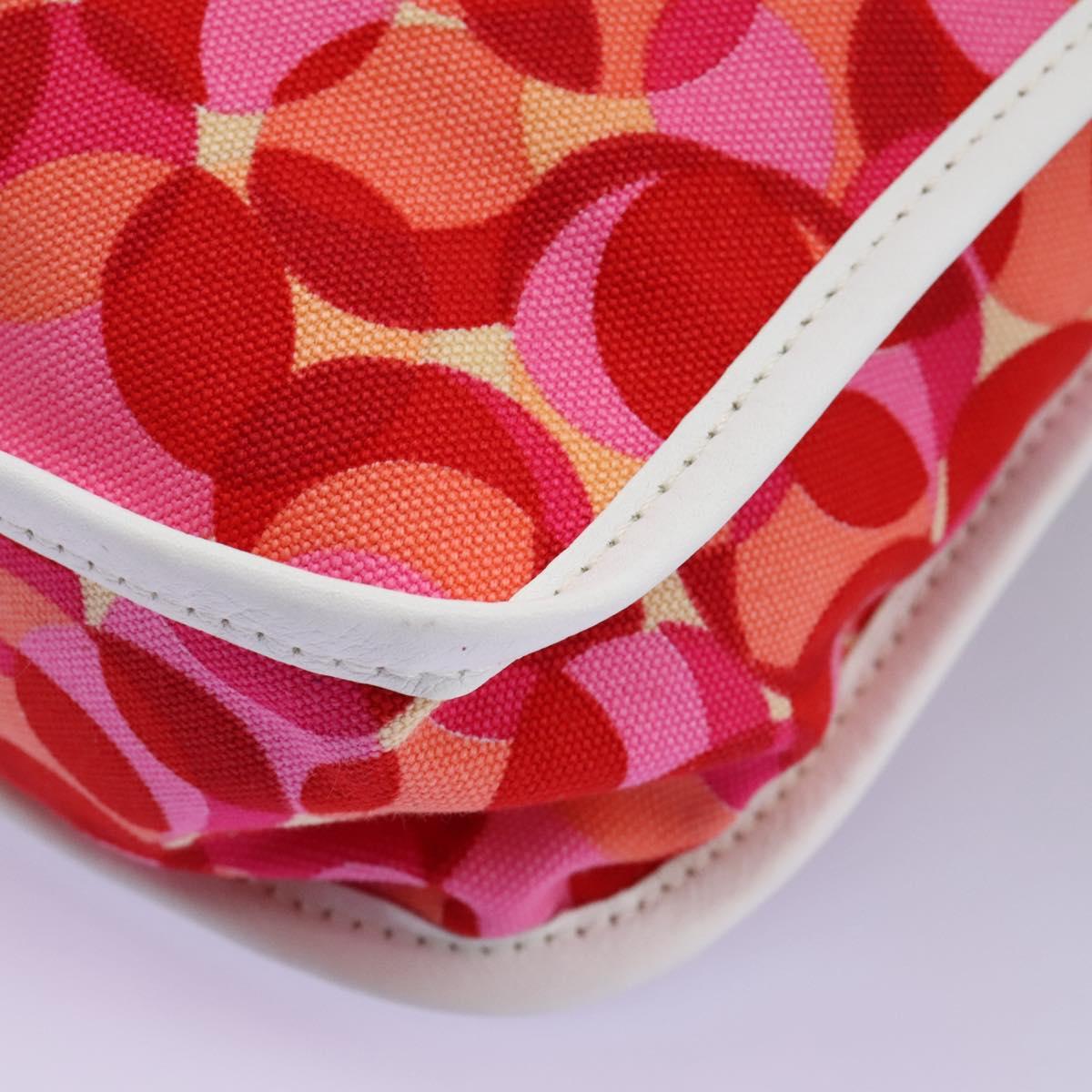 CELINE Shoulder Bag Canvas Pink Auth 112601