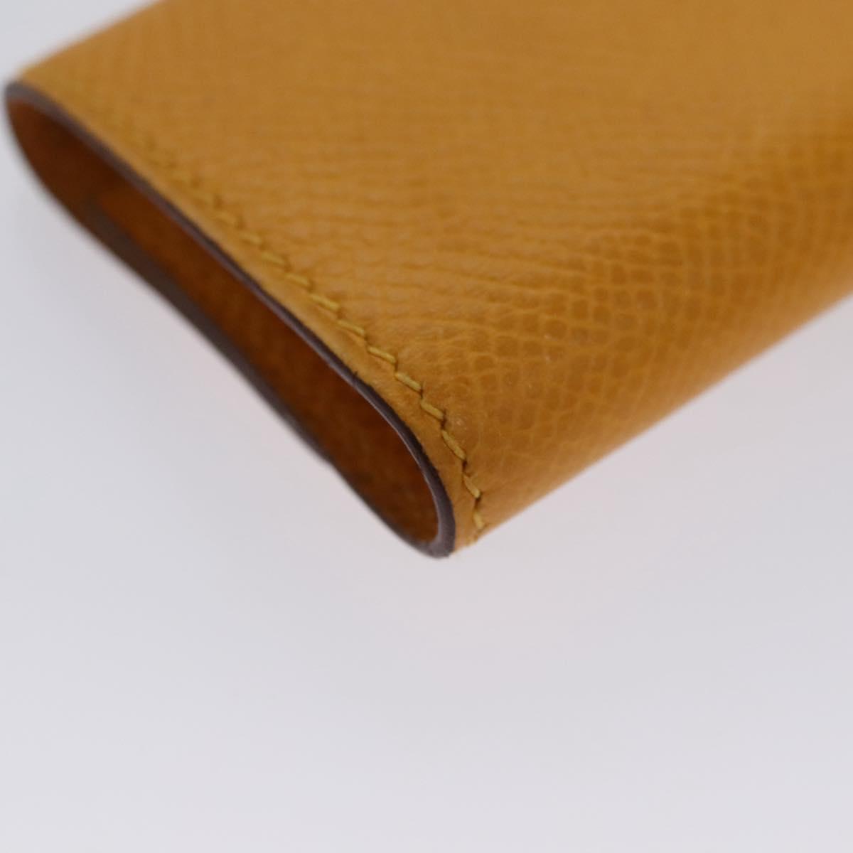HERMES Mini Memo Cover Arajif Leather Yellow Auth 112632