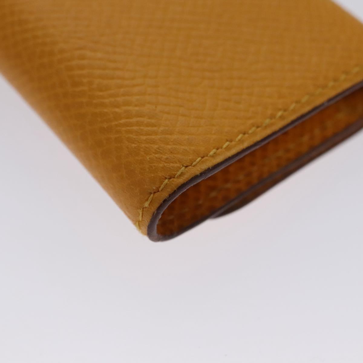 HERMES Mini Memo Cover Arajif Leather Yellow Auth 112632