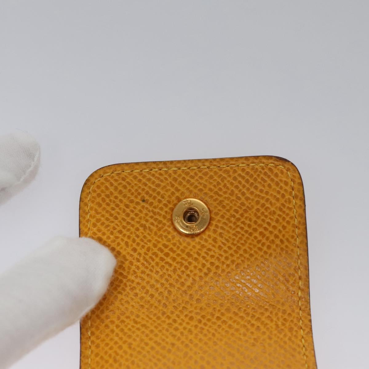 HERMES Mini Memo Cover Arajif Leather Yellow Auth 112632