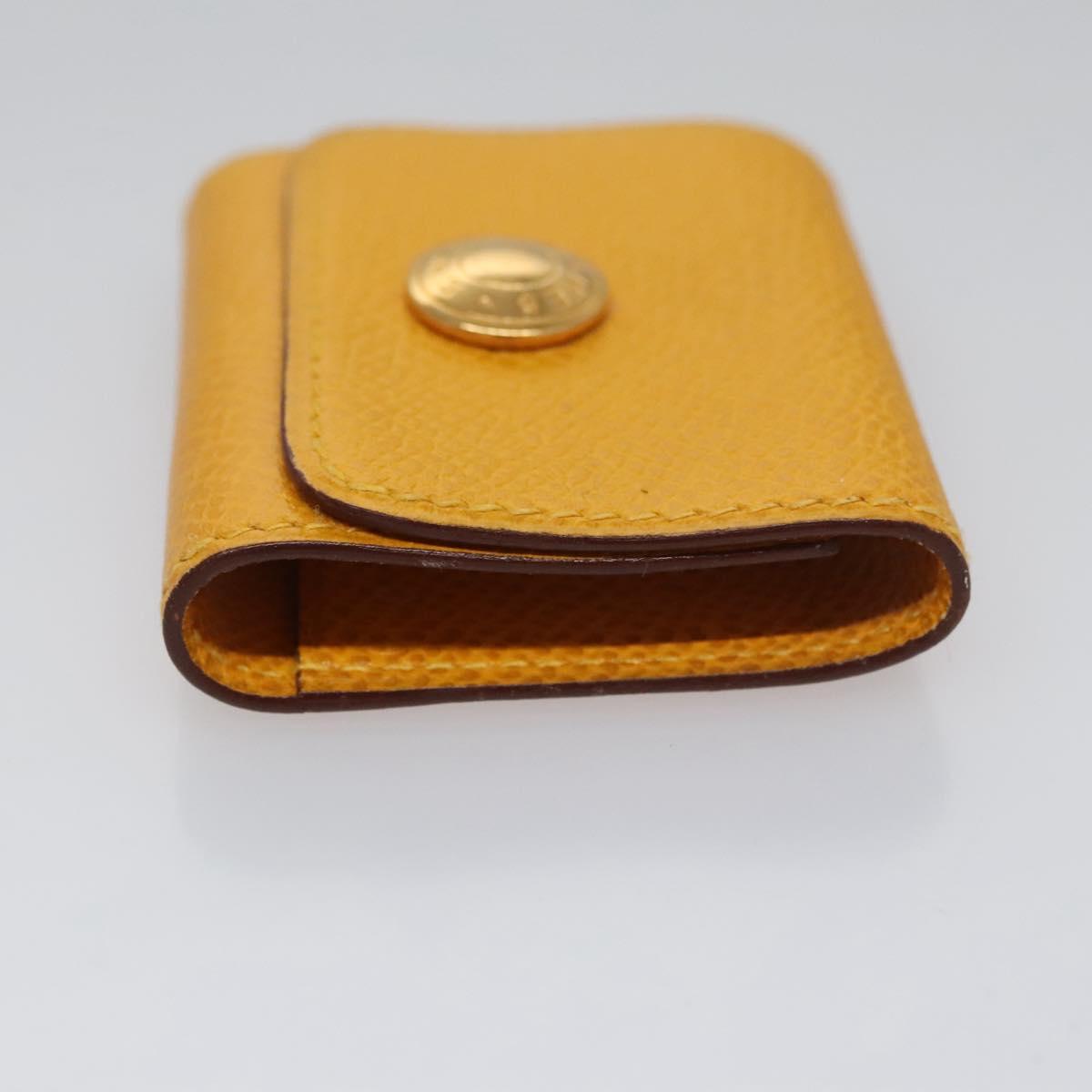 HERMES Mini Memo Cover Arajif Leather Yellow Auth 112632