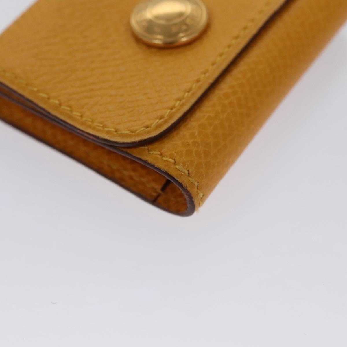 HERMES Mini Memo Cover Arajif Leather Yellow Auth 112632