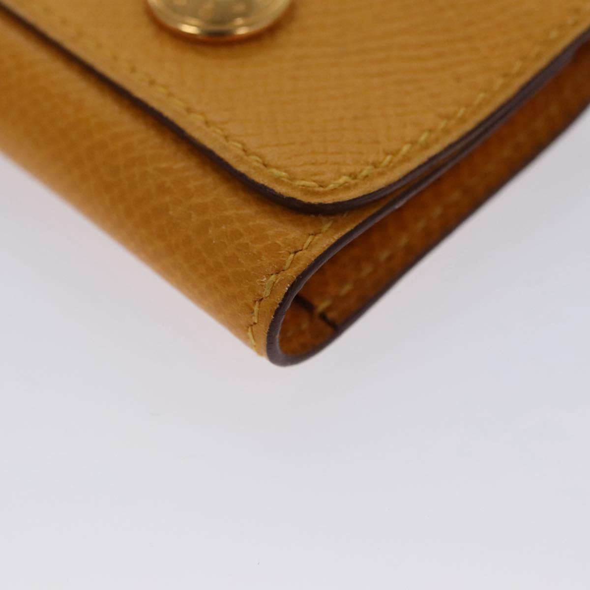 HERMES Mini Memo Cover Arajif Leather Yellow Auth 112632