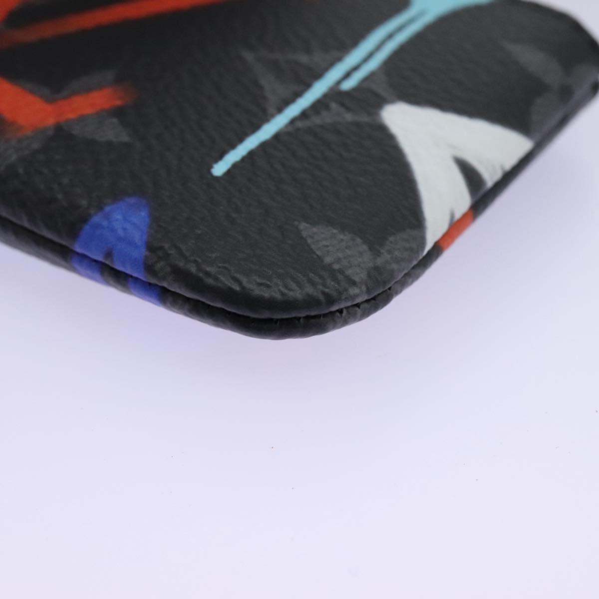 LOUIS VUITTON Monogram Eclipse Multicolor Pochette Cles Purse M81795 Auth 112644