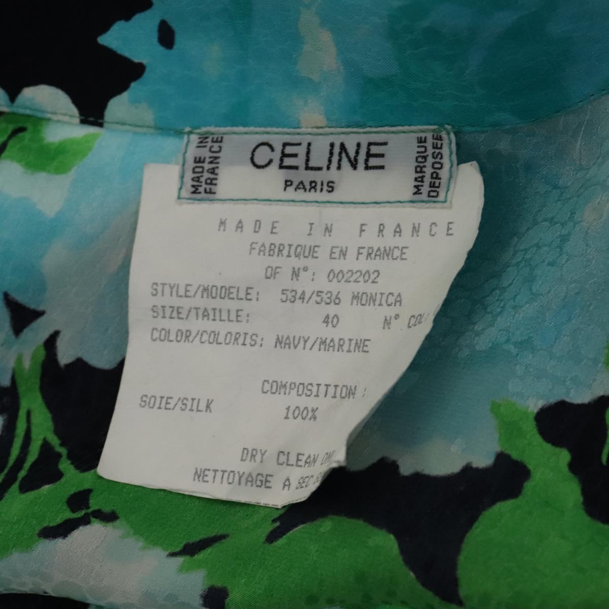 CELINE One Piece Silk Navy Auth 112650M