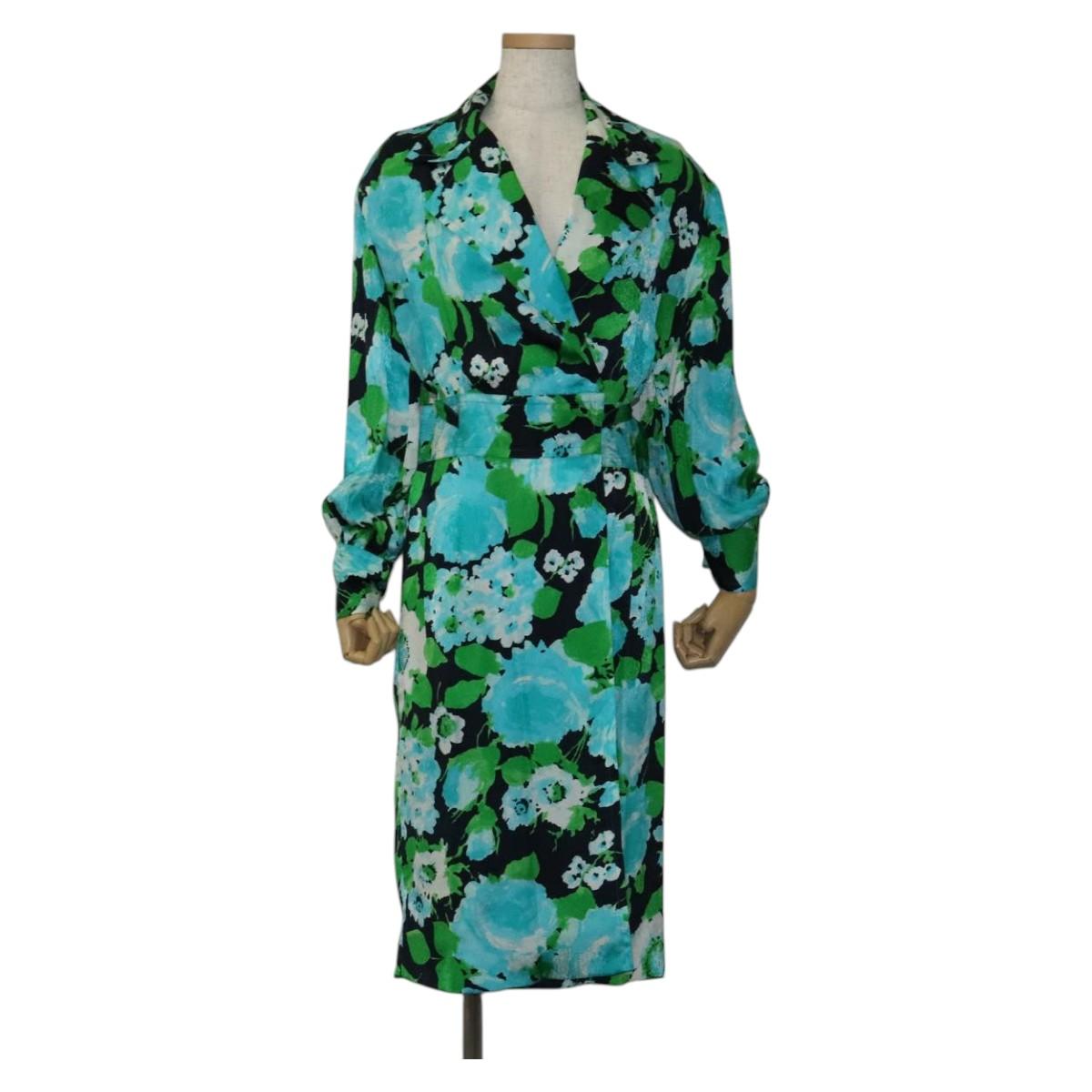 CELINE One Piece Silk Navy Auth 112650M