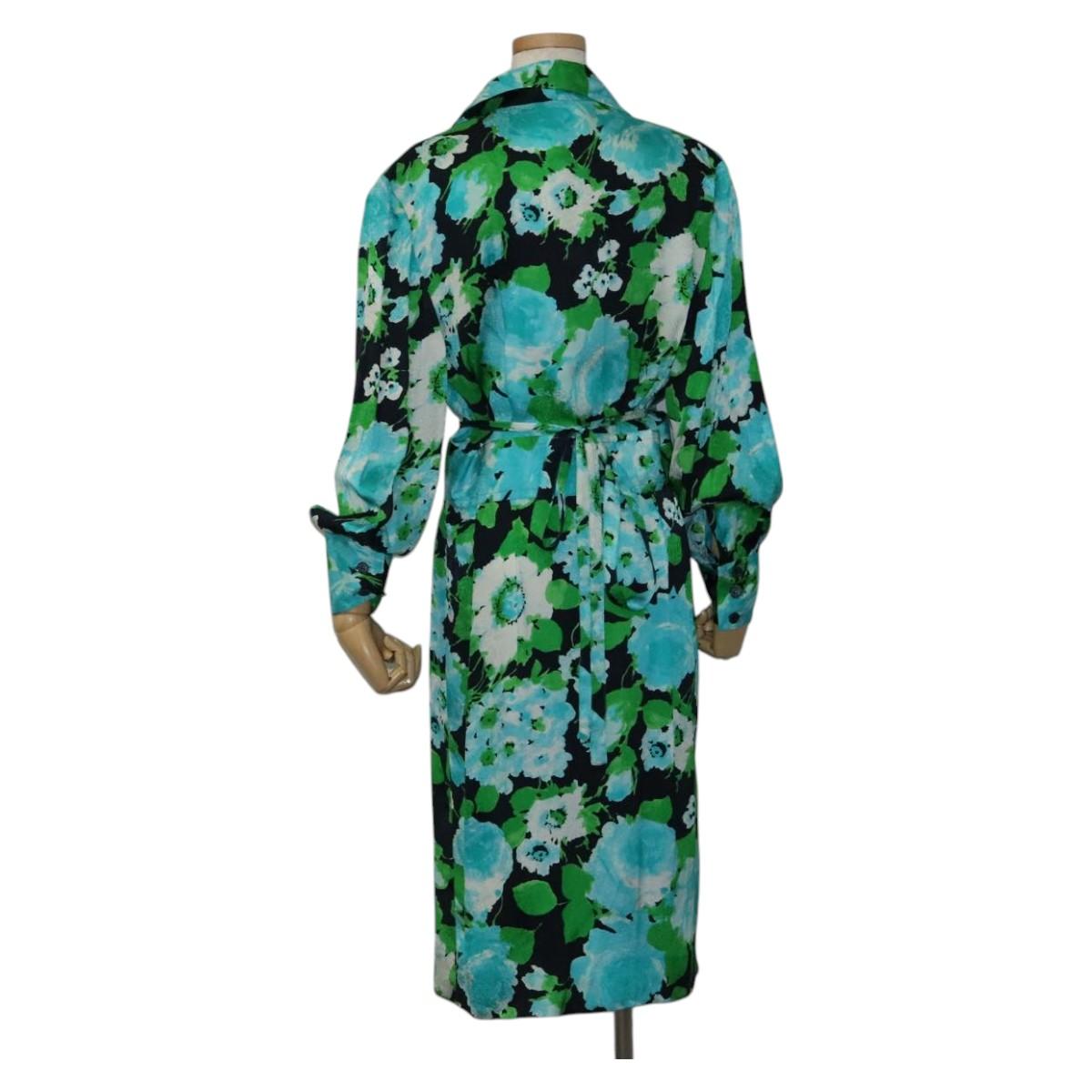 CELINE One Piece Silk Navy Auth 112650M