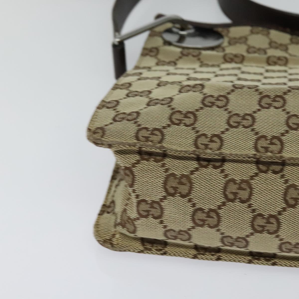 GUCCI GG Canvas Shoulder Bag Beige 120841 Auth 112651