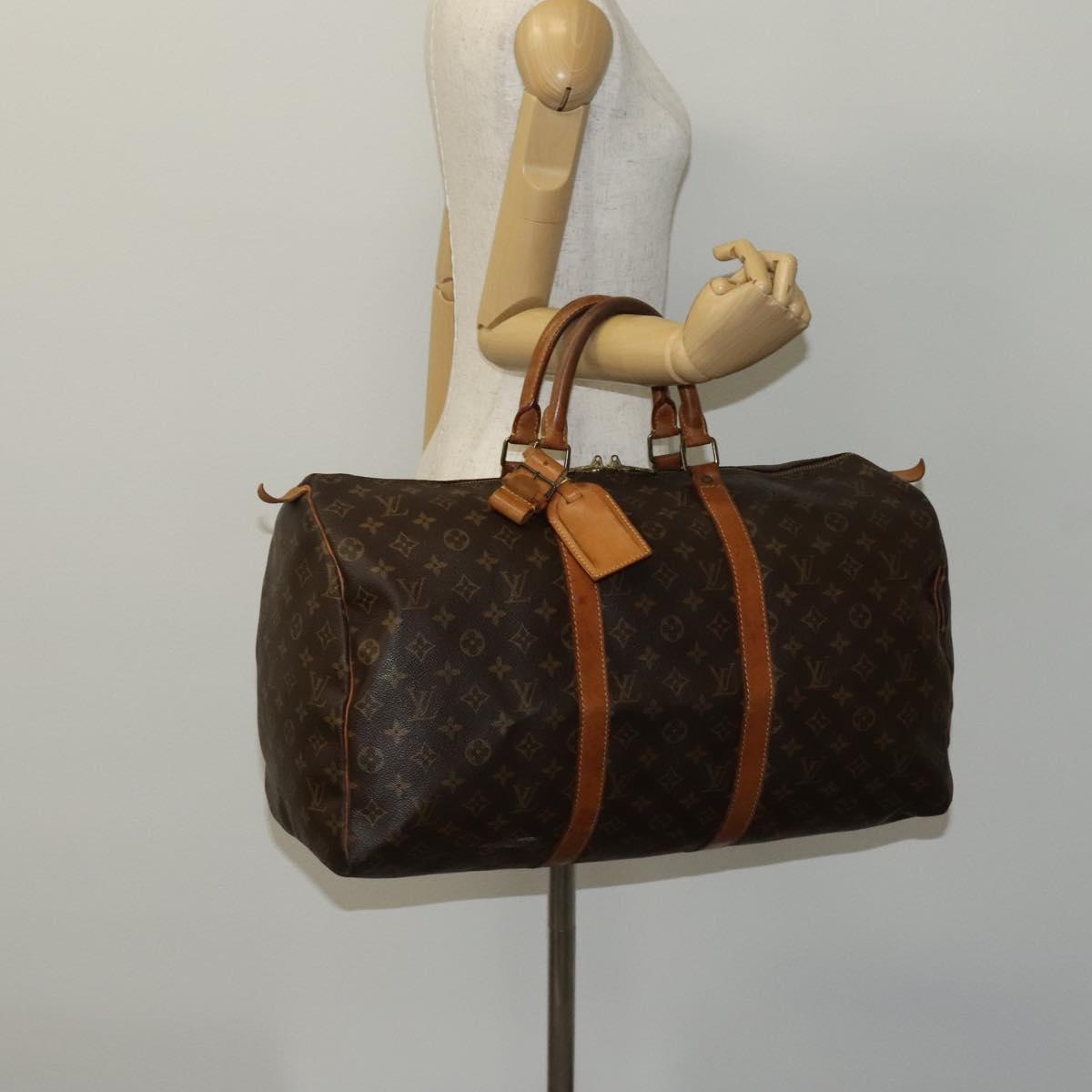 LOUIS VUITTON Monogram Keepall 50 Boston Bag M41426 LV Auth 112661