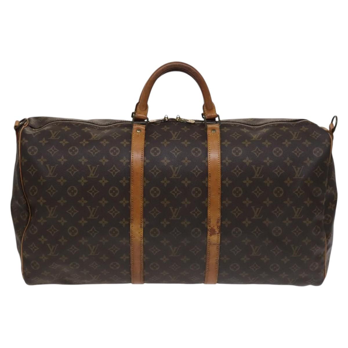 LOUIS VUITTON Monogram Keepall Bandouliere 60 Boston Bag M41412 LV Auth 112663
