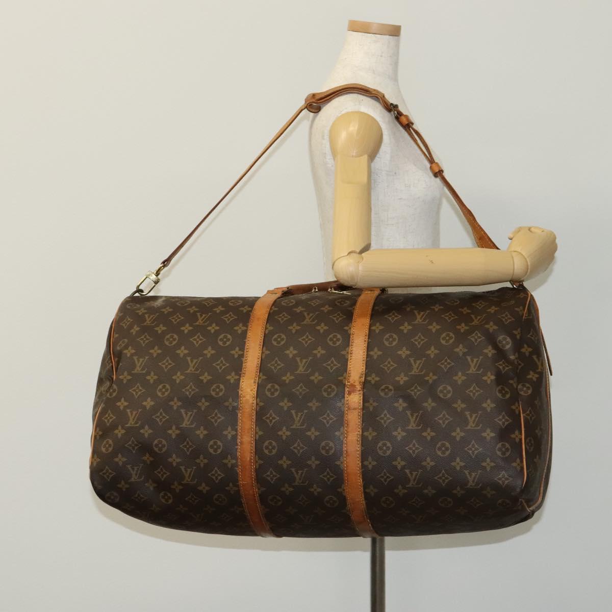 LOUIS VUITTON Monogram Keepall Bandouliere 60 Boston Bag M41412 LV Auth 112663