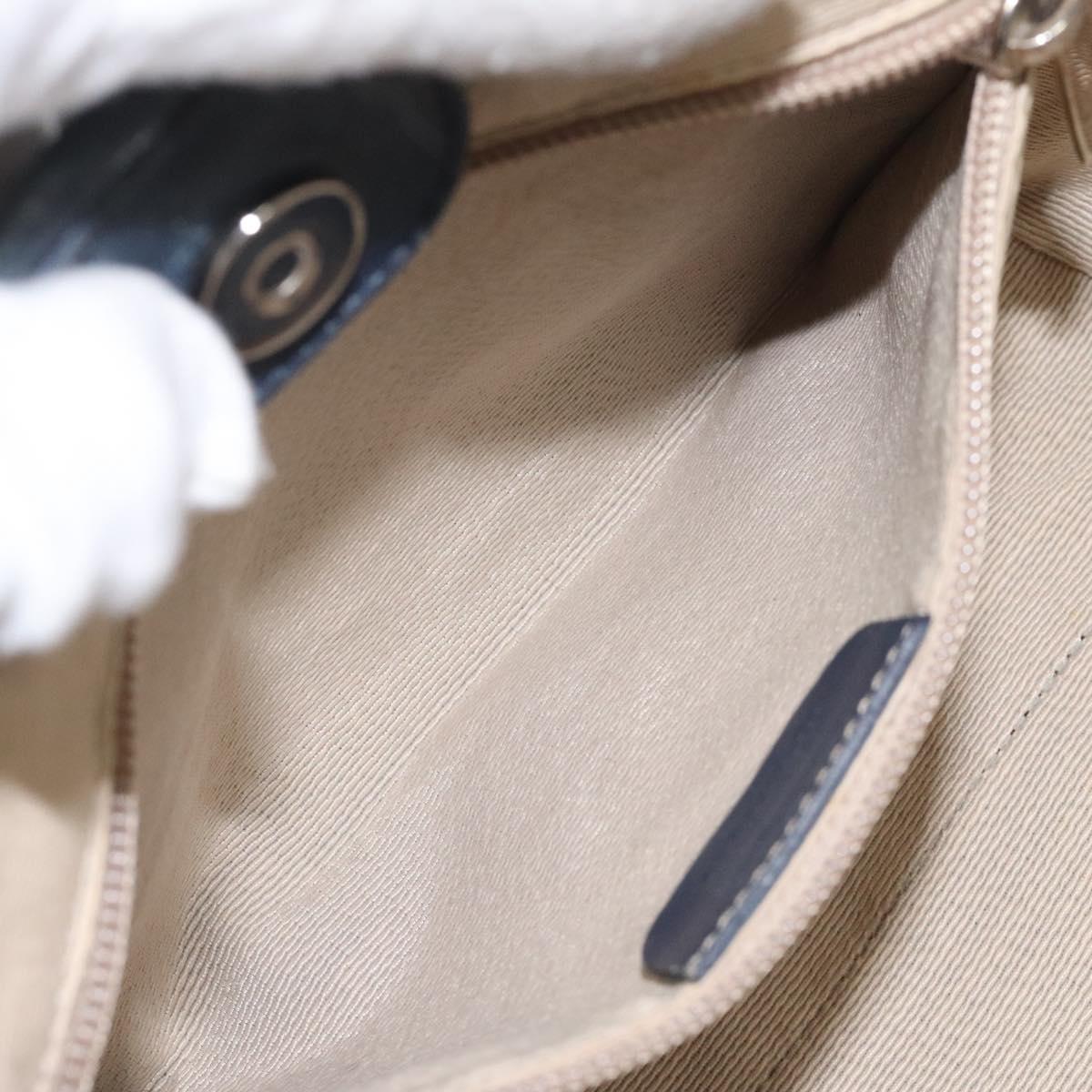 Salvatore Ferragamo Hand Bag Enamel Black Auth 112681