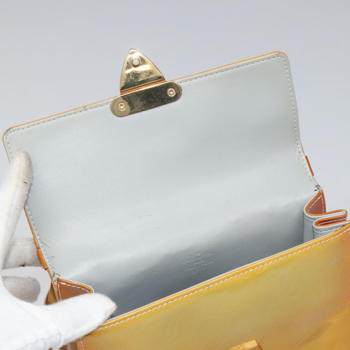 LOUIS VUITTON Monogram Vernis Spring Street Hand Bag Gris M91029 LV Auth 112709