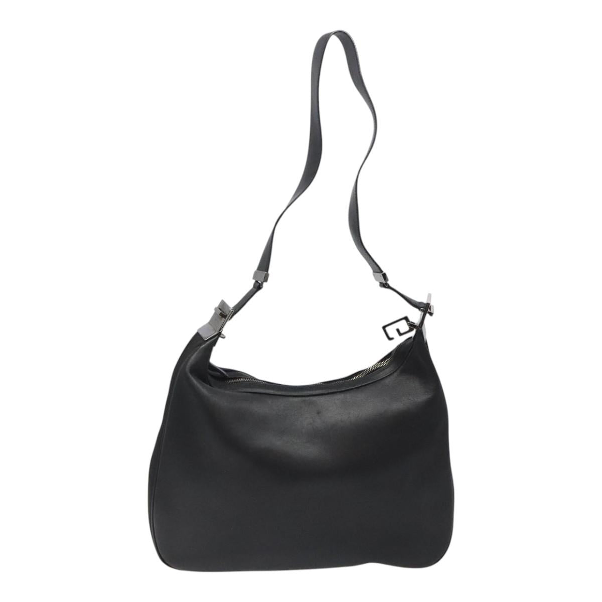 GUCCI Shoulder Bag Leather Black 001 3341 3444 Auth 112769