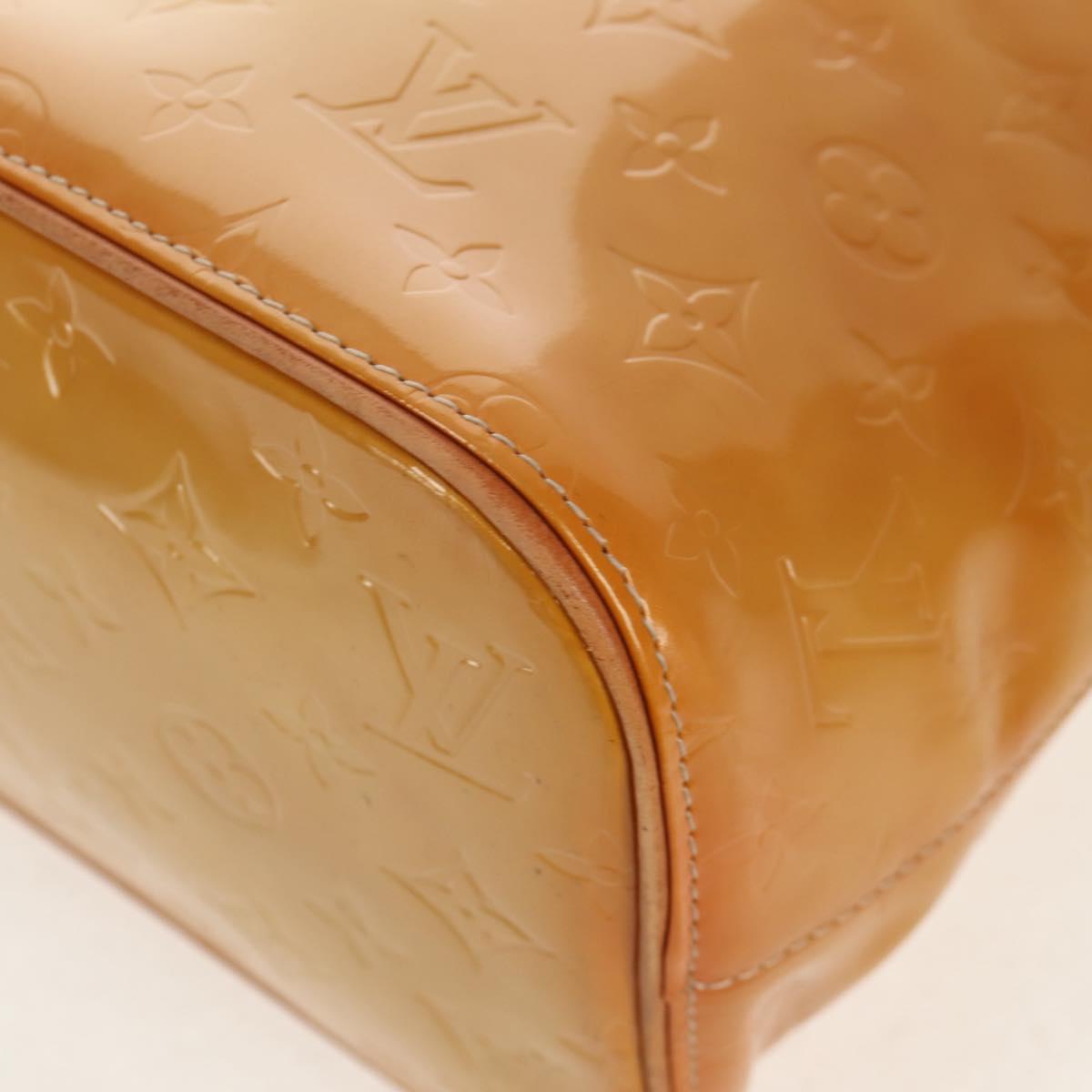 LOUIS VUITTON Monogram Vernis Houston Hand Bag Beige M91004 LV Auth 112823