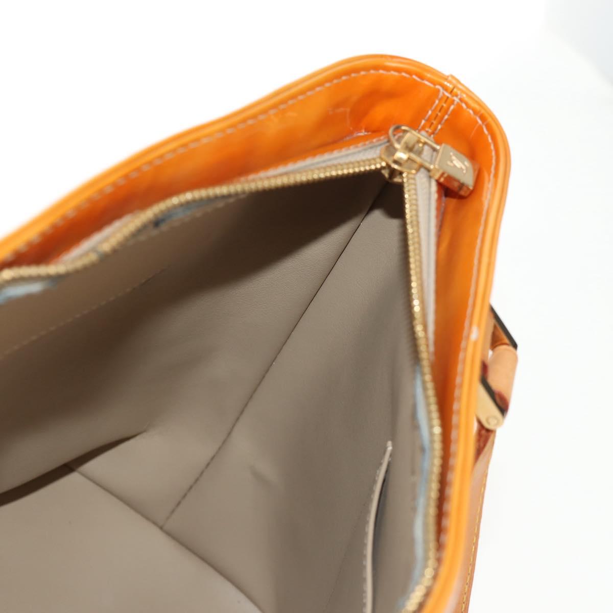 LOUIS VUITTON Monogram Vernis Houston Hand Bag Beige M91004 LV Auth 112823