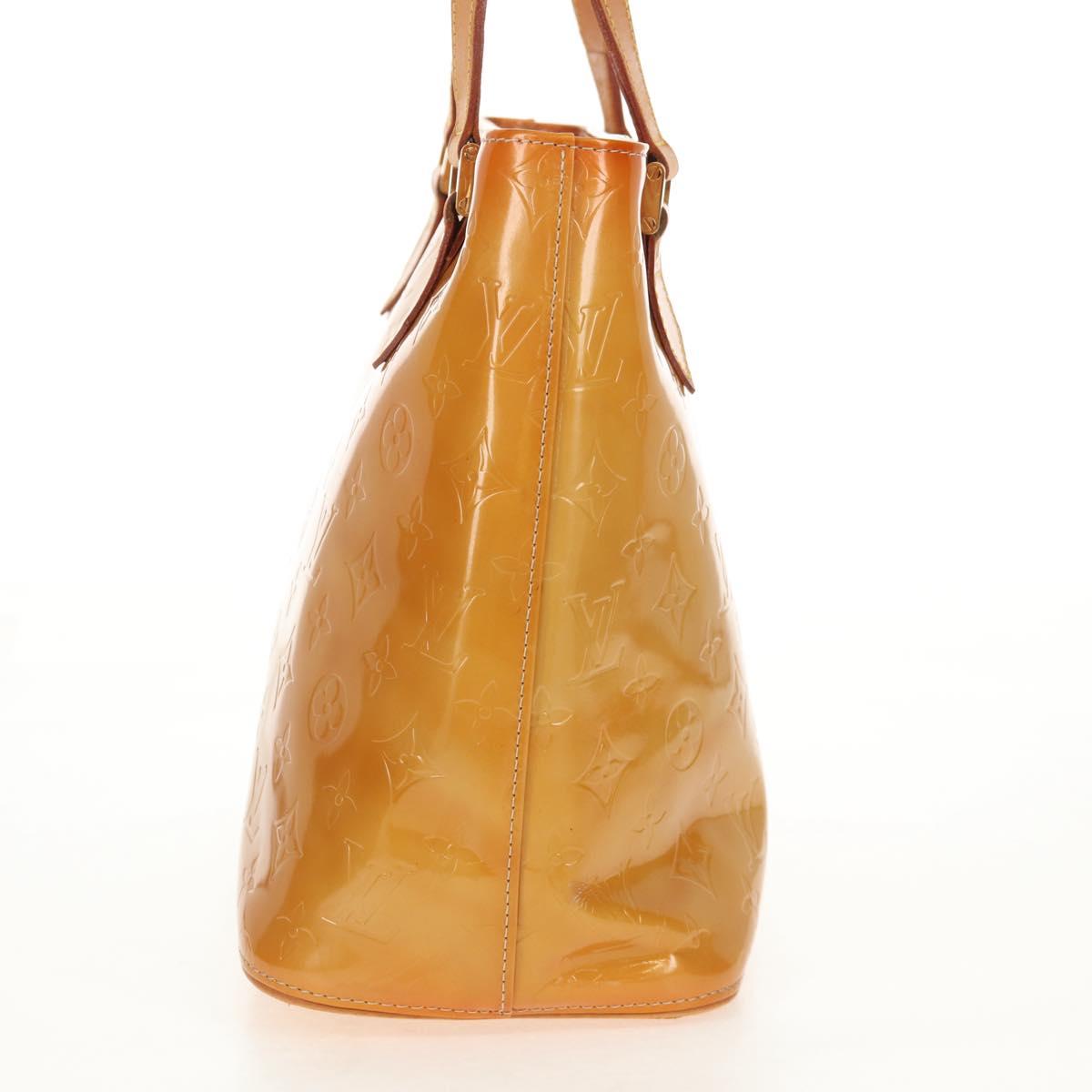 LOUIS VUITTON Monogram Vernis Houston Hand Bag Beige M91004 LV Auth 112823