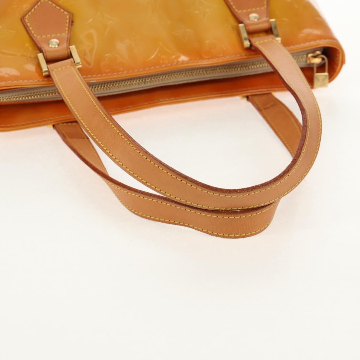 LOUIS VUITTON Monogram Vernis Houston Hand Bag Beige M91004 LV Auth 112823