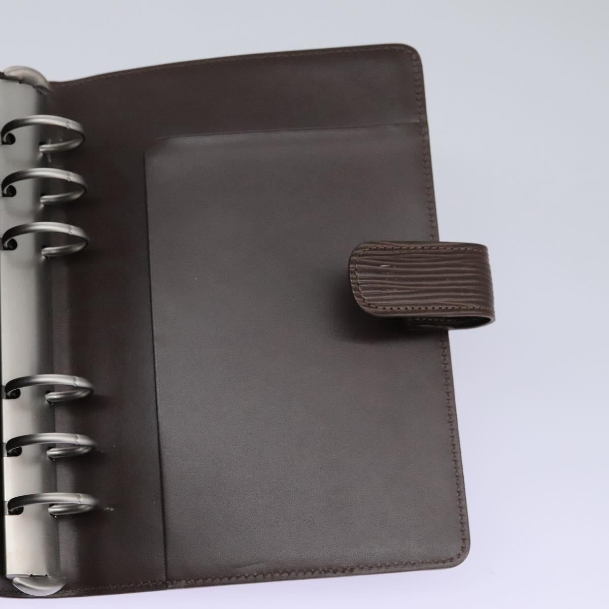 LOUIS VUITTON Epi Agenda MM Day Planner Cover Mocha R2004D LV Auth 112853