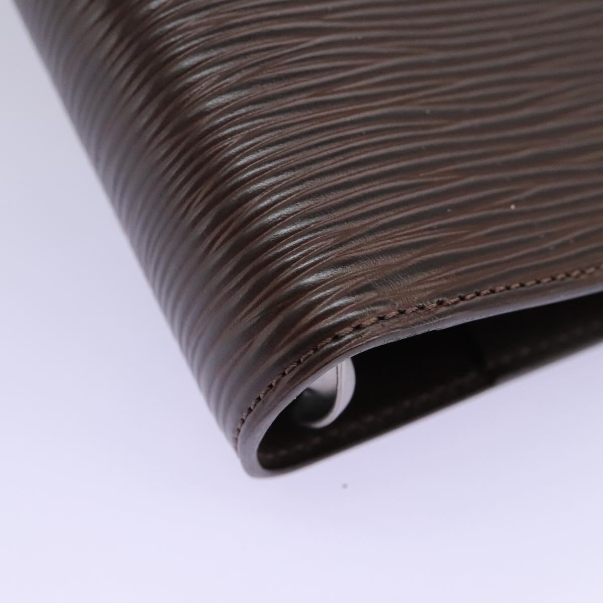 LOUIS VUITTON Epi Agenda MM Day Planner Cover Mocha R2004D LV Auth 112853