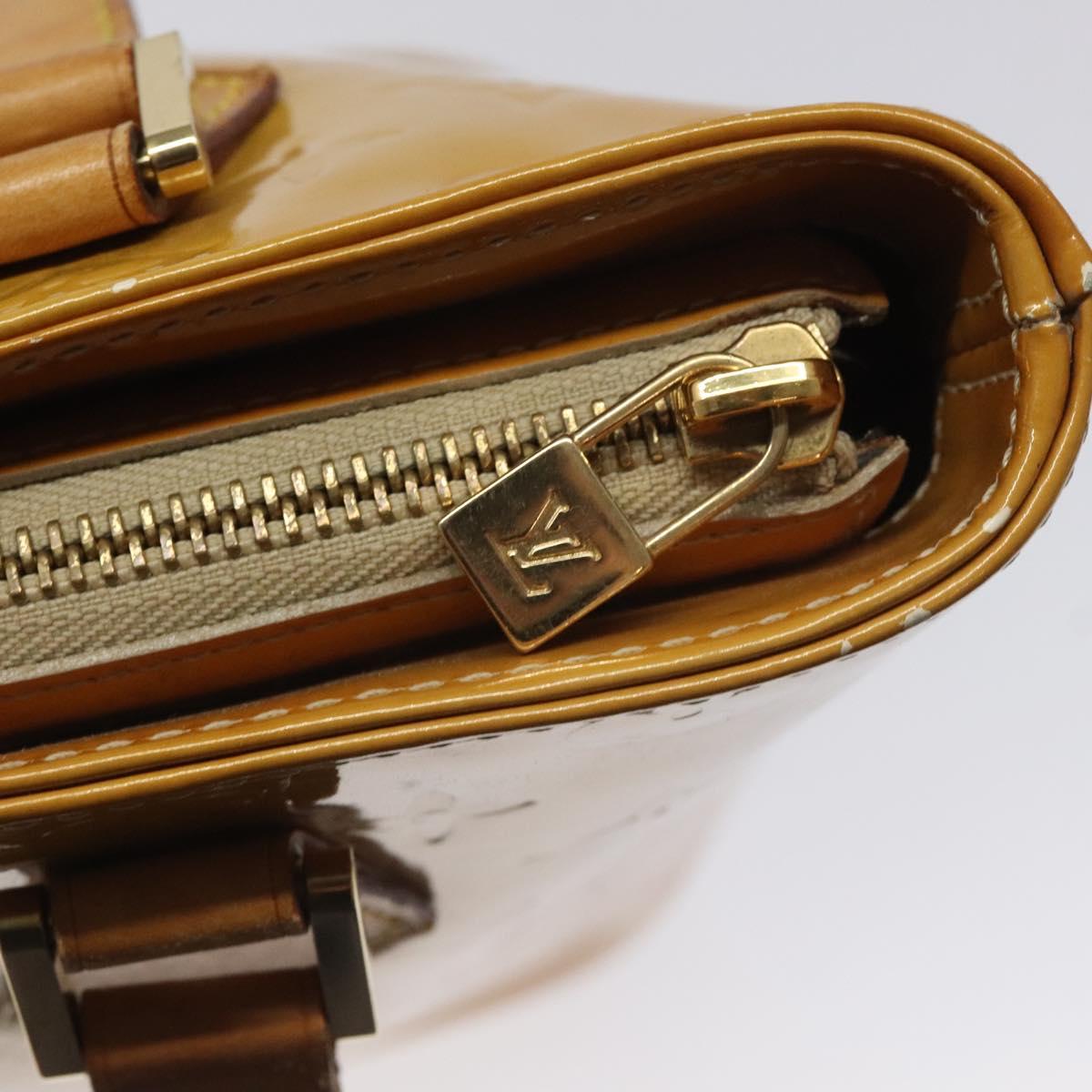 LOUIS VUITTON Monogram Vernis Houston Hand Bag Beige M91004 LV Auth 112869