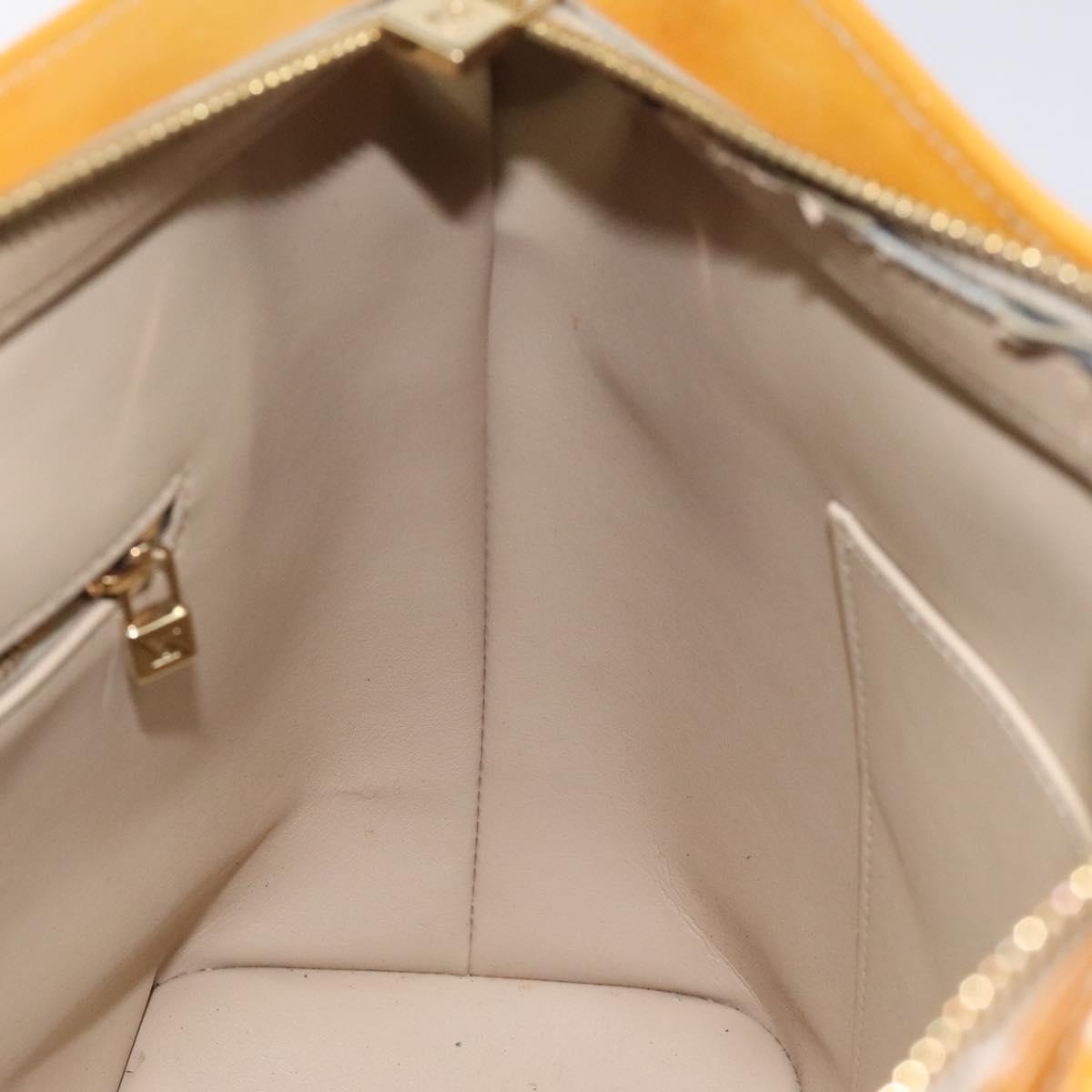 LOUIS VUITTON Monogram Vernis Houston Hand Bag Beige M91004 LV Auth 112869