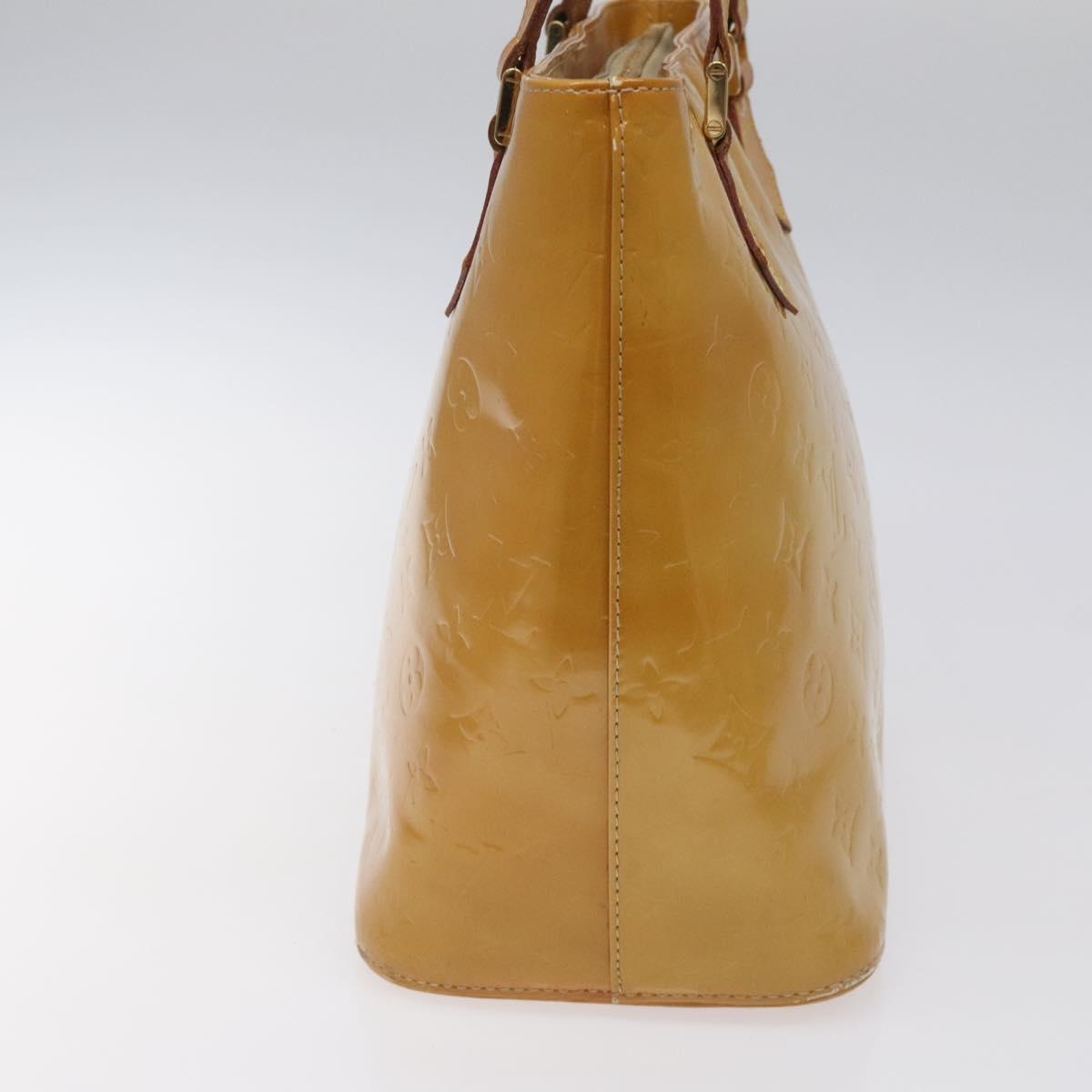 LOUIS VUITTON Monogram Vernis Houston Hand Bag Beige M91004 LV Auth 112869