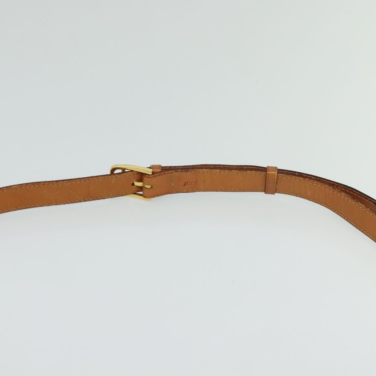 CELINE Macadam Canvas Shoulder Bag PVC Leather Brown Gold Auth 112874