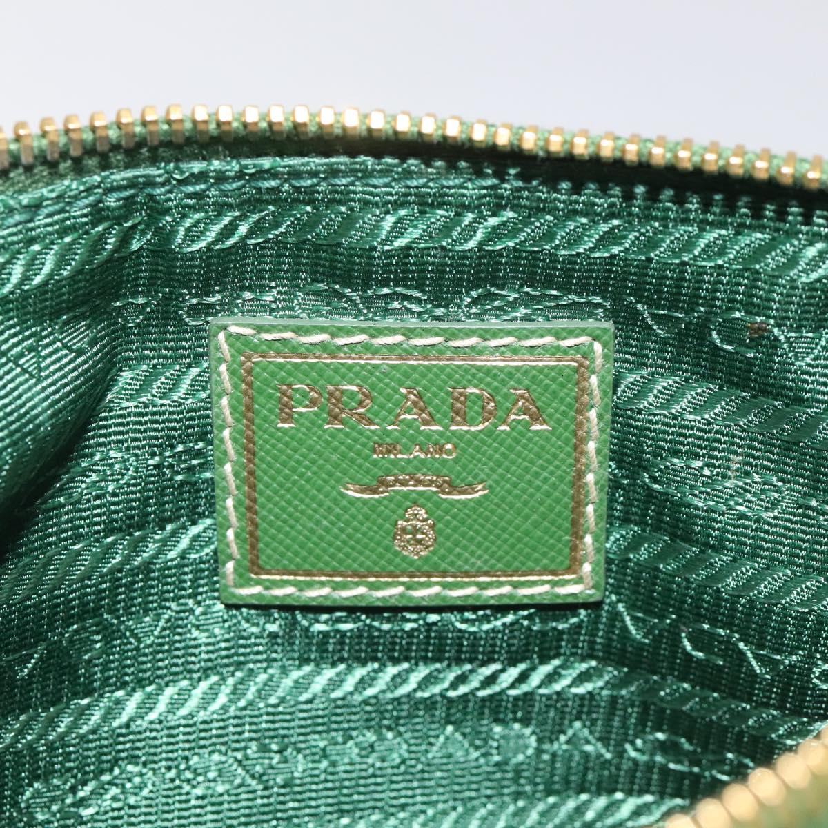 PRADA Pouch Nylon Green Gold Auth 112876