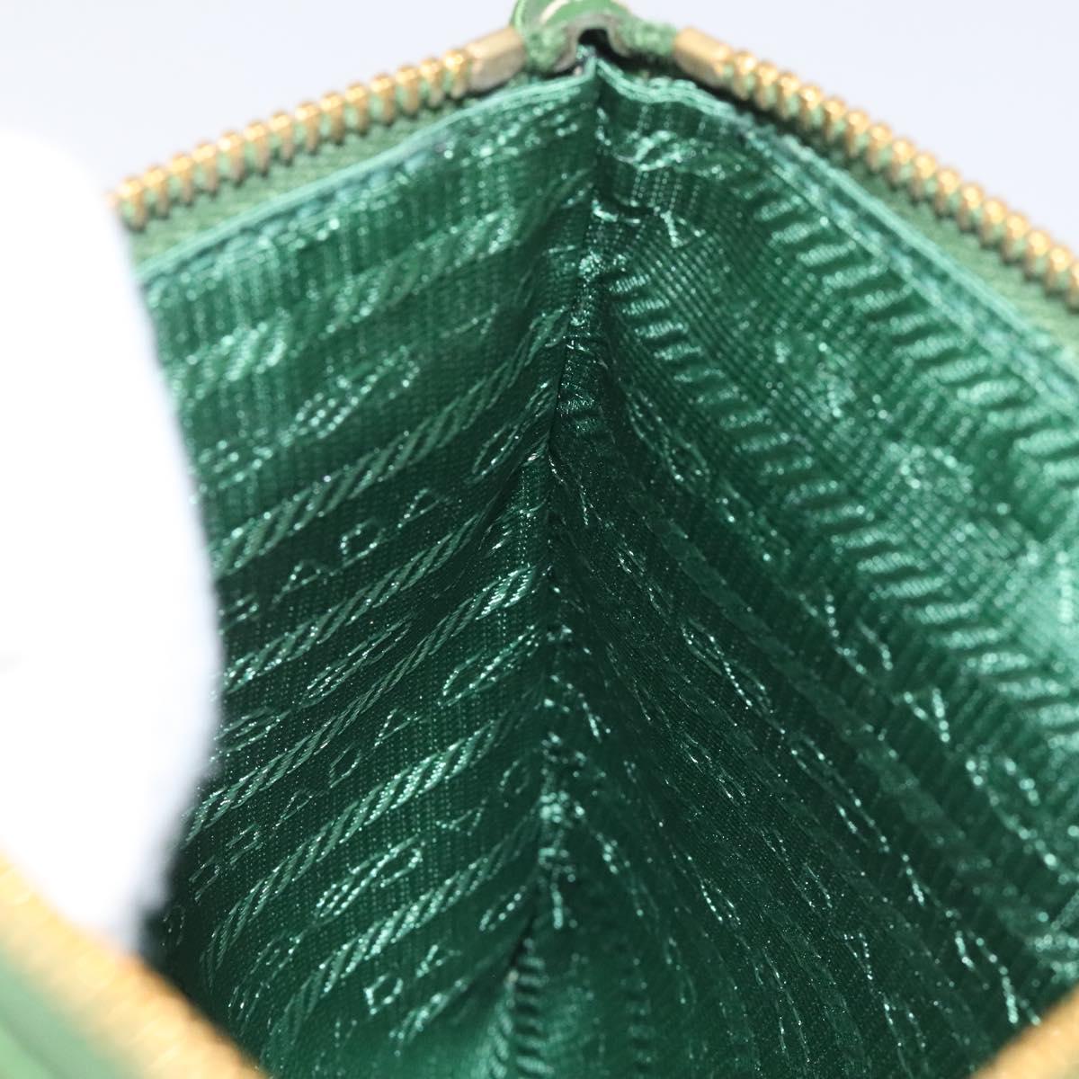 PRADA Pouch Nylon Green Gold Auth 112876