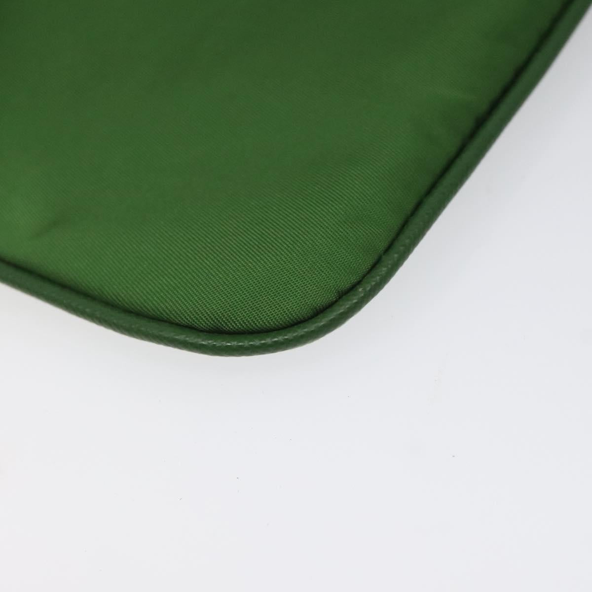 PRADA Pouch Nylon Green Gold Auth 112876