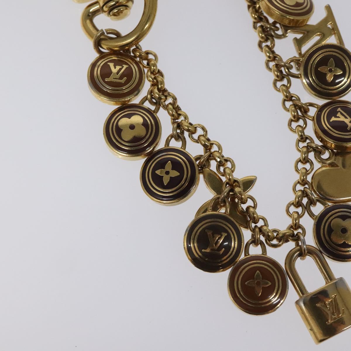LOUIS VUITTON Porte Cles Chainne Pastille Key Holder Gold M65386 LV Auth 112882