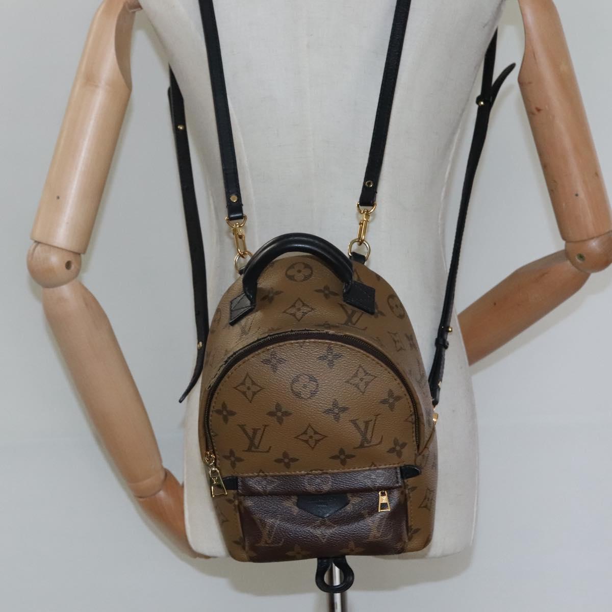 LOUIS VUITTON Monogram Reverse Palm Springs Mini Backpack M42411 LV Auth 112894