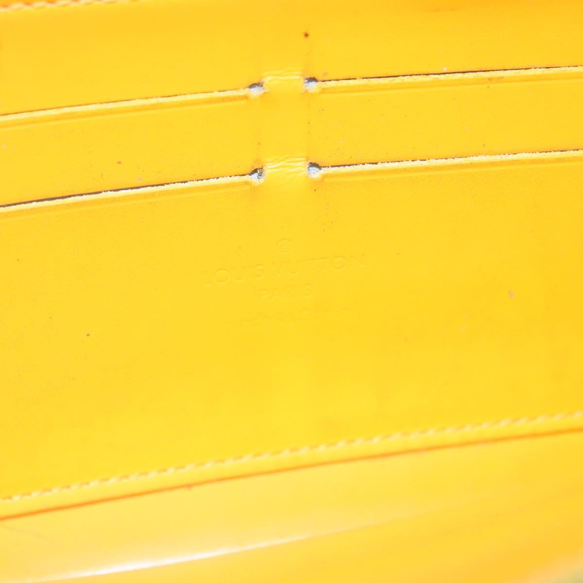 LOUIS VUITTON Monogram Vernis Zippy Wallet Jaune Passion M91733 LV Auth 112909