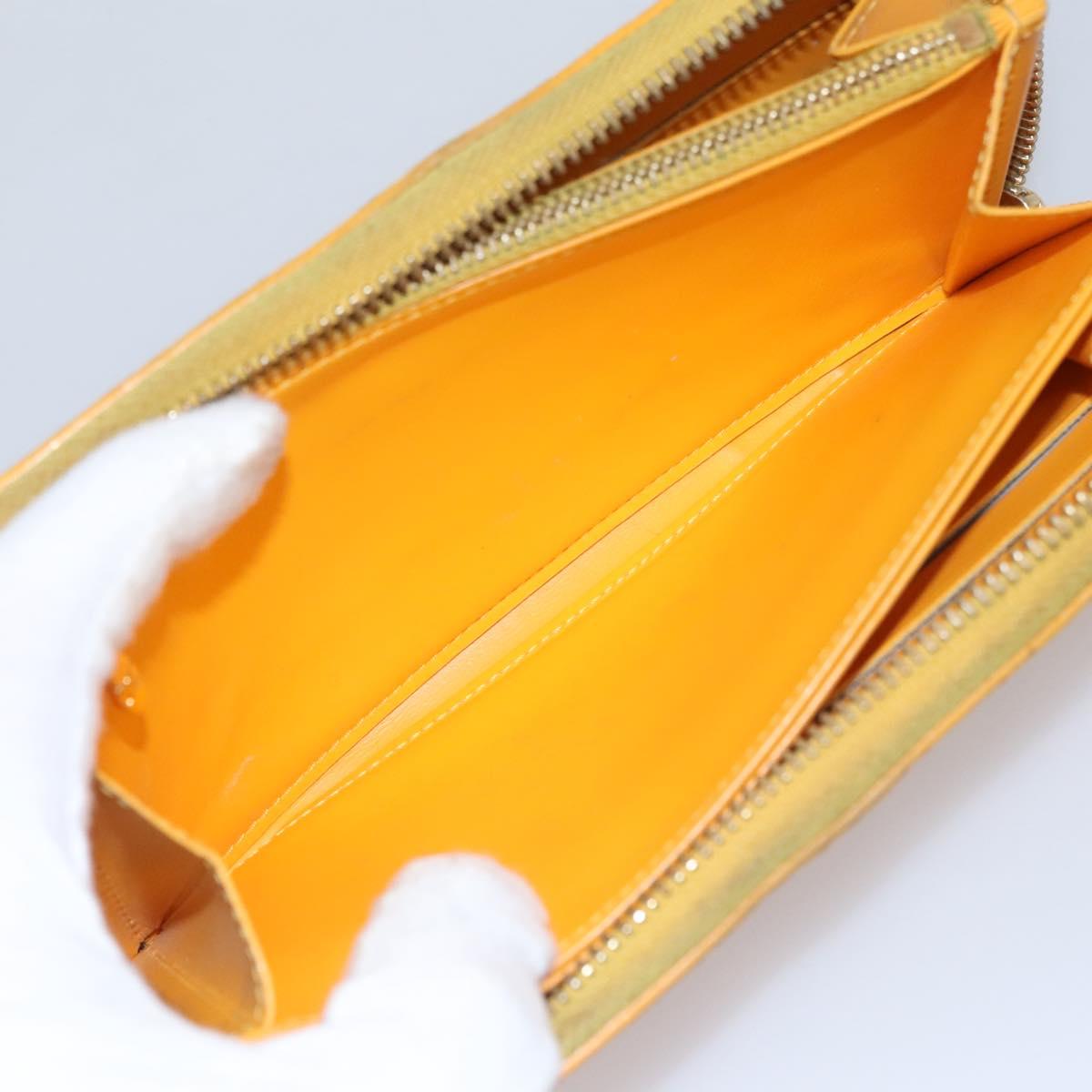 LOUIS VUITTON Monogram Vernis Zippy Wallet Jaune Passion M91733 LV Auth 112909