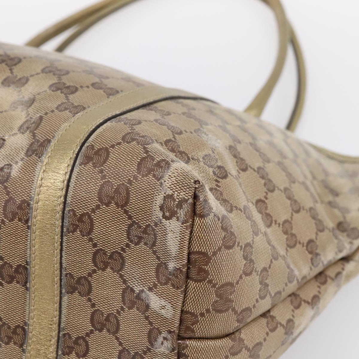 GUCCI GG Crystal Shoulder Bag Beige 197953 Auth 112921