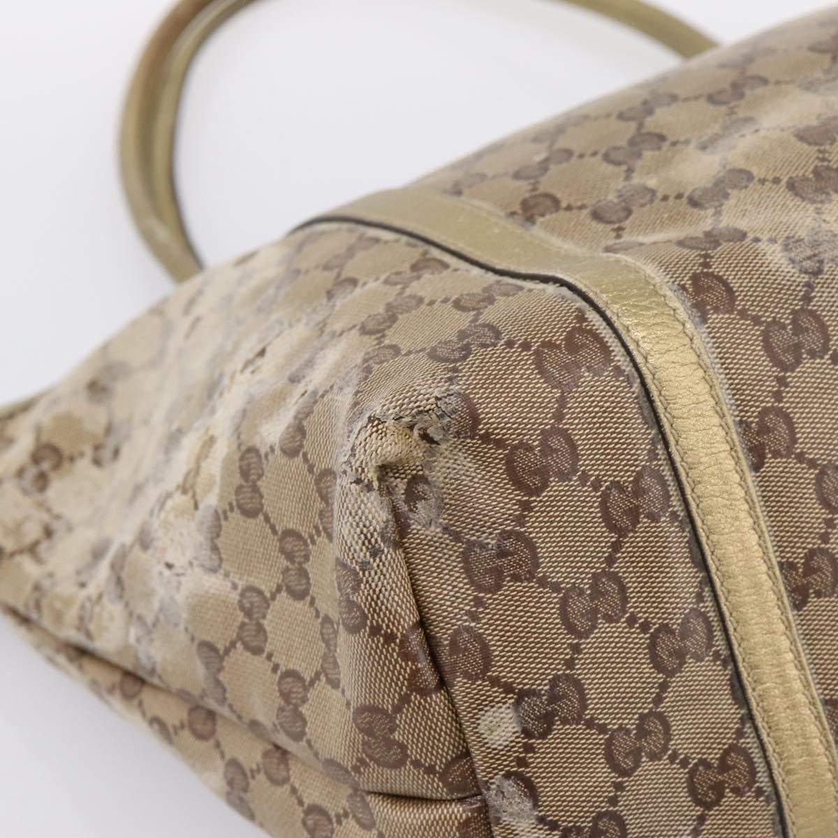 GUCCI GG Crystal Shoulder Bag Beige 197953 Auth 112921