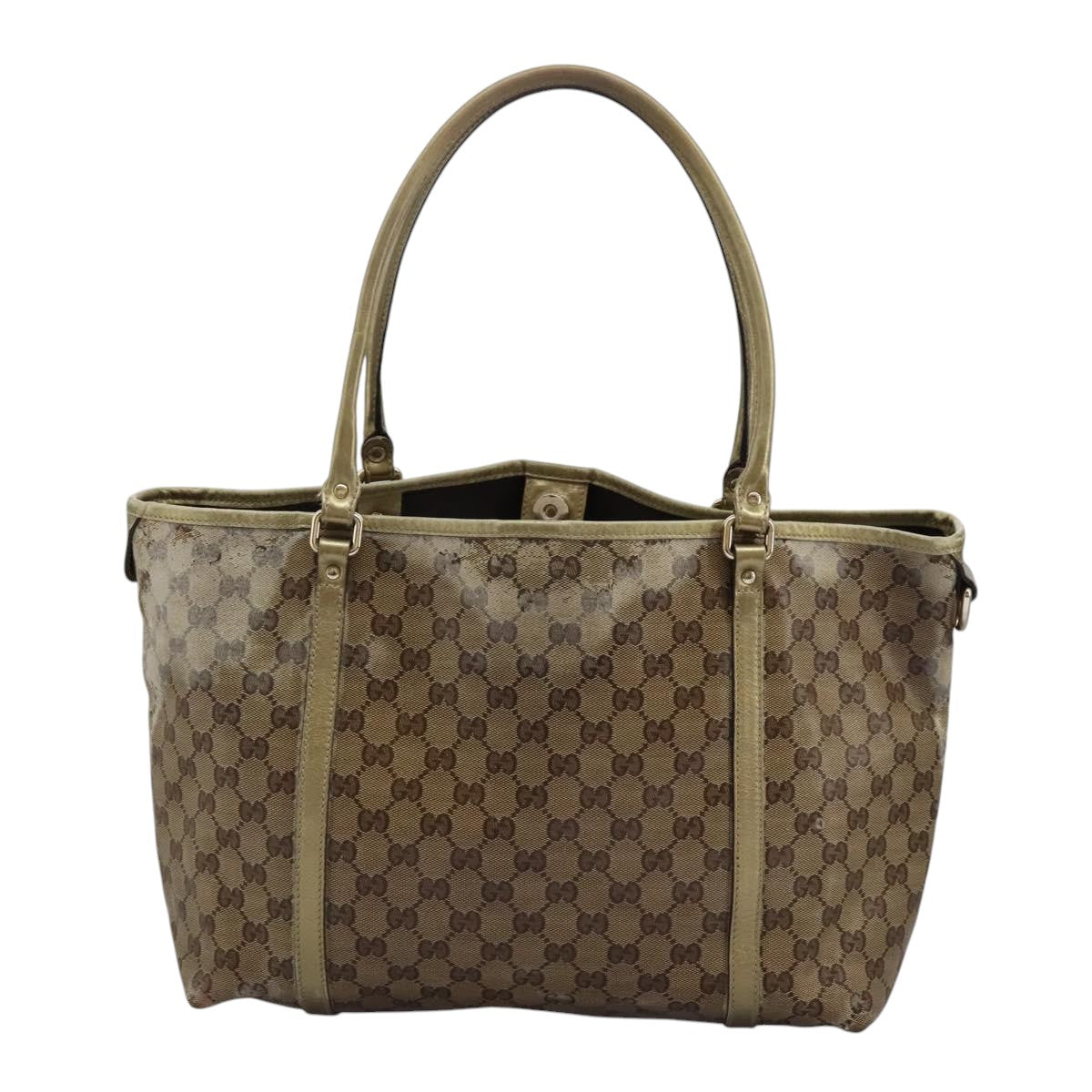 GUCCI GG Crystal Shoulder Bag Beige 197953 Auth 112921