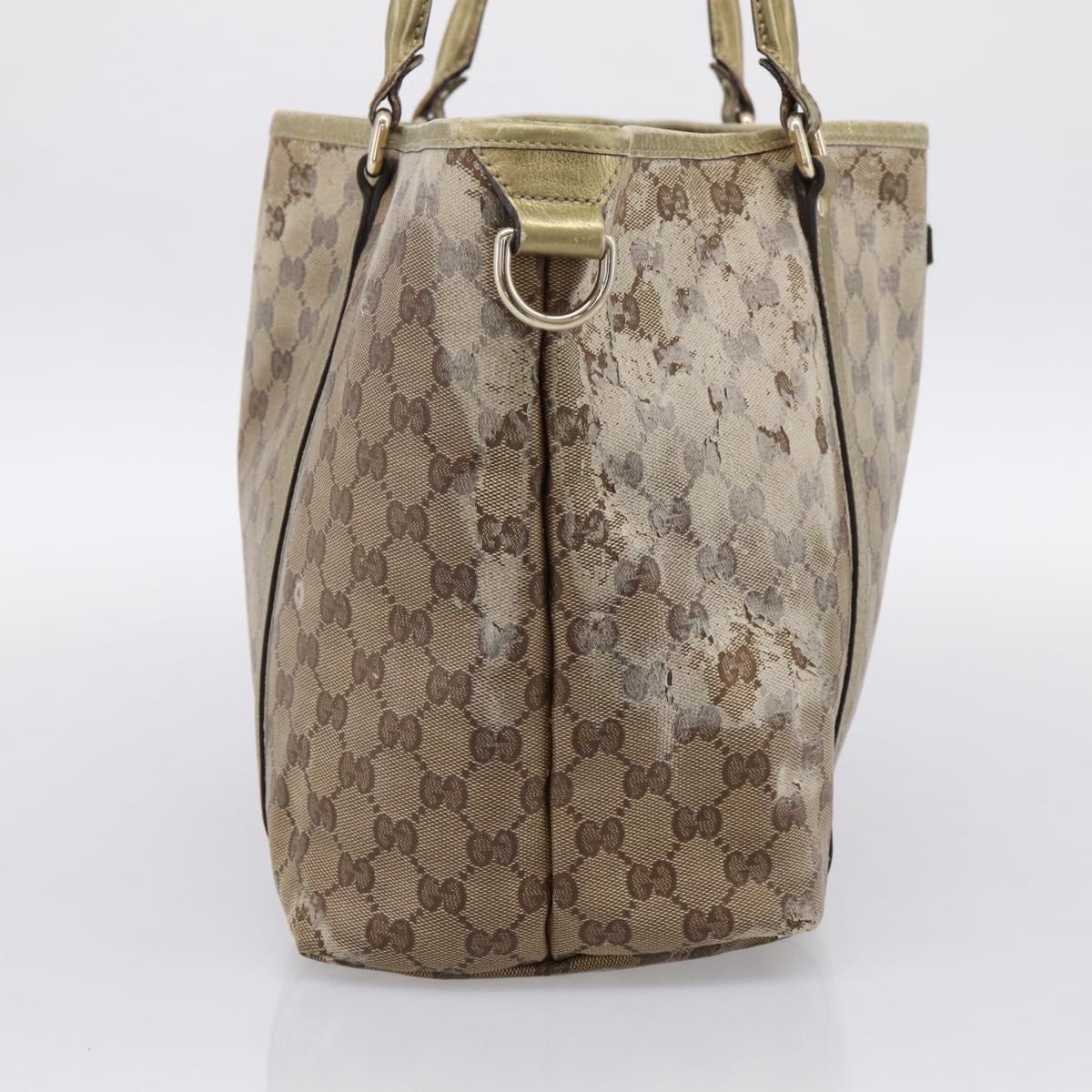 GUCCI GG Crystal Shoulder Bag Beige 197953 Auth 112921