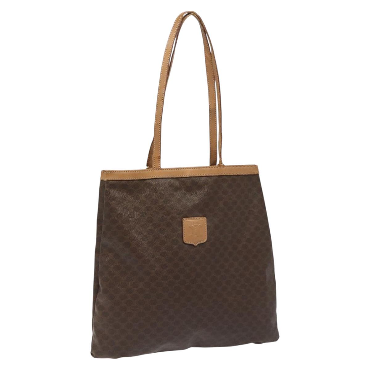 CELINE Macadam Canvas Tote Bag PVC Brown Auth 112928