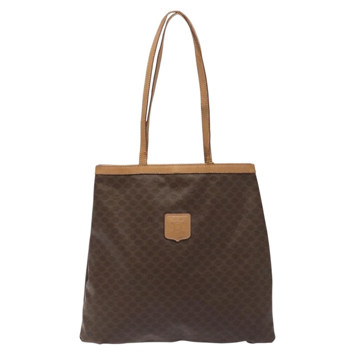 CELINE Macadam Canvas Tote Bag PVC Brown Auth 112928