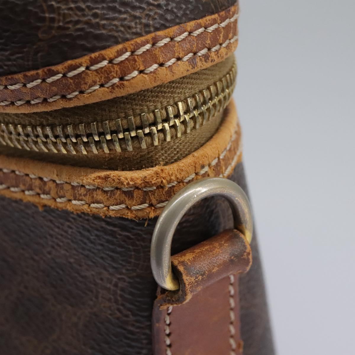 CELINE Macadam Canvas Vanity Hand Bag PVC Leather 2way Brown Auth 112929