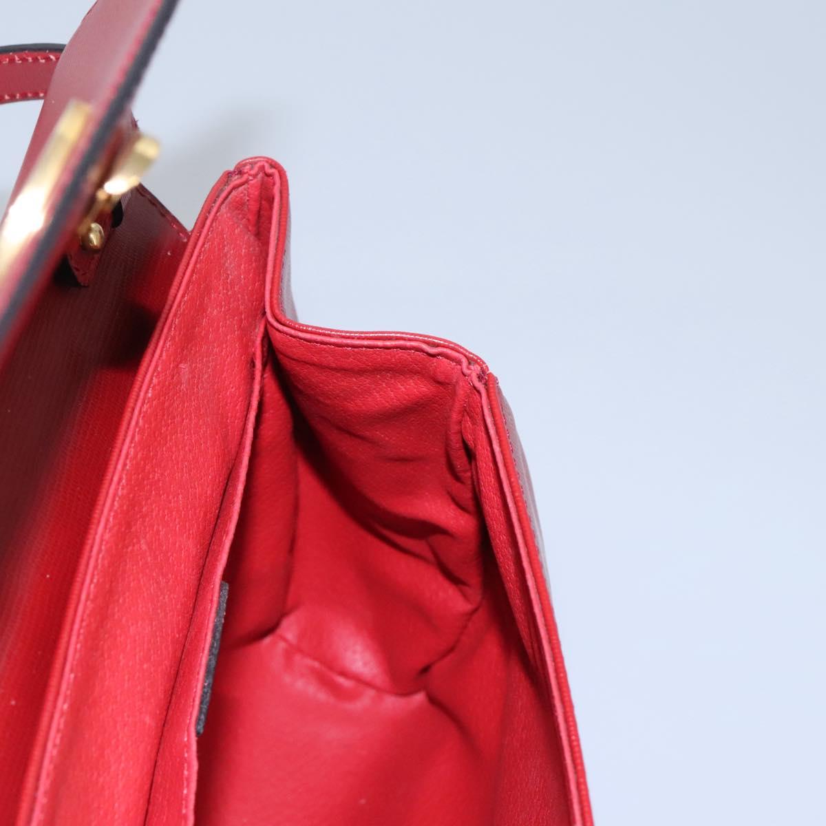 CELINE Shoulder Bag Leather Red Auth 112931