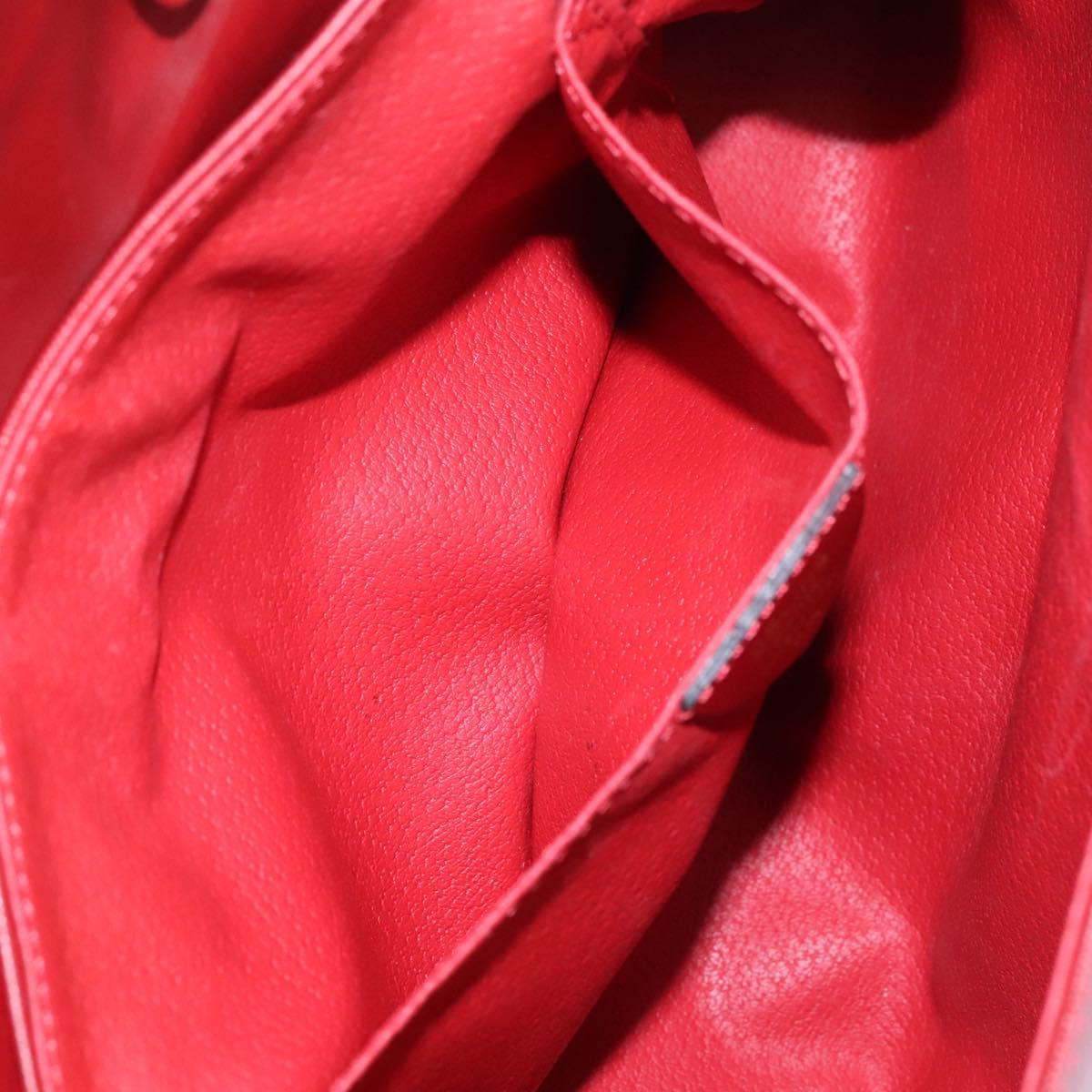 CELINE Shoulder Bag Leather Red Auth 112931