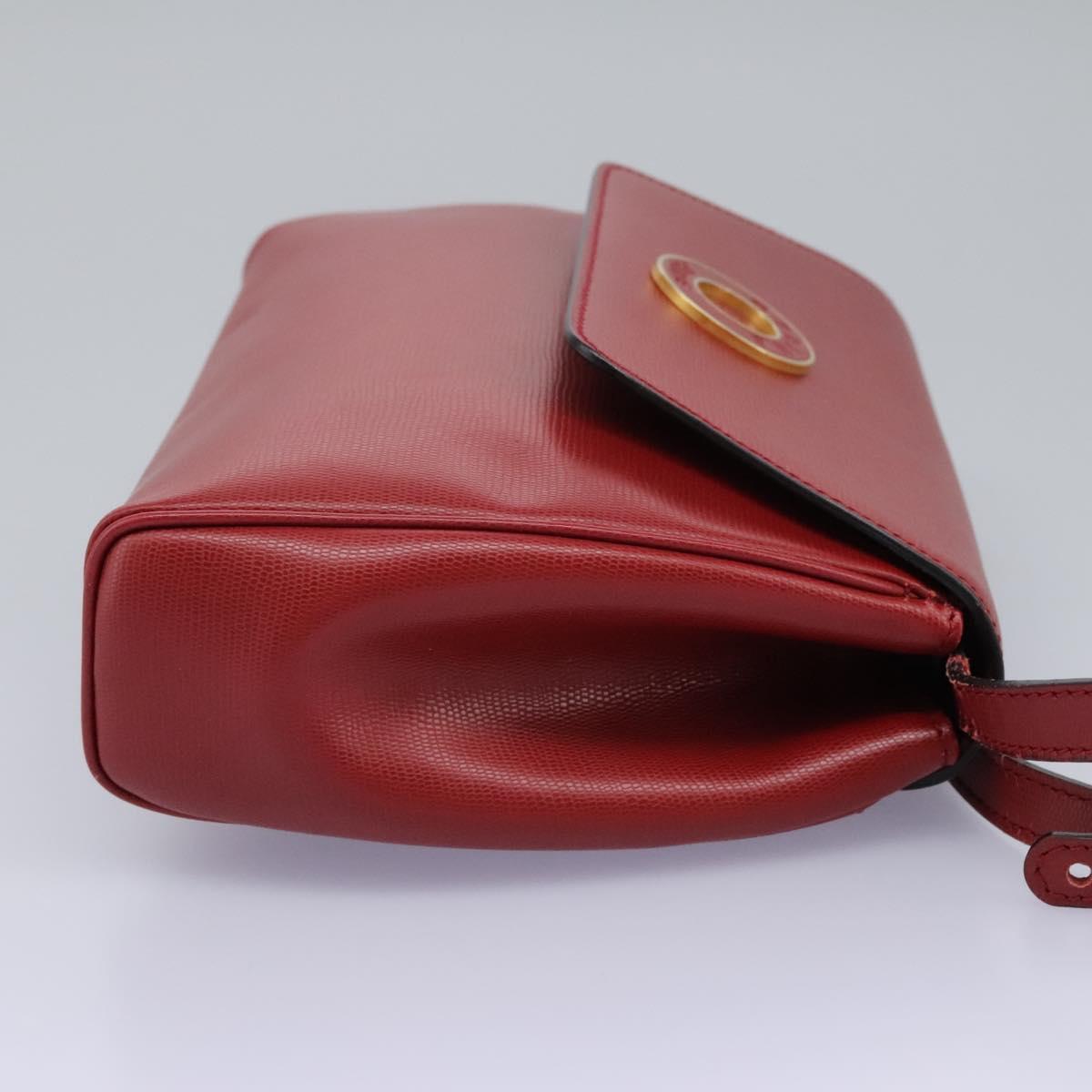 CELINE Shoulder Bag Leather Red Auth 112931