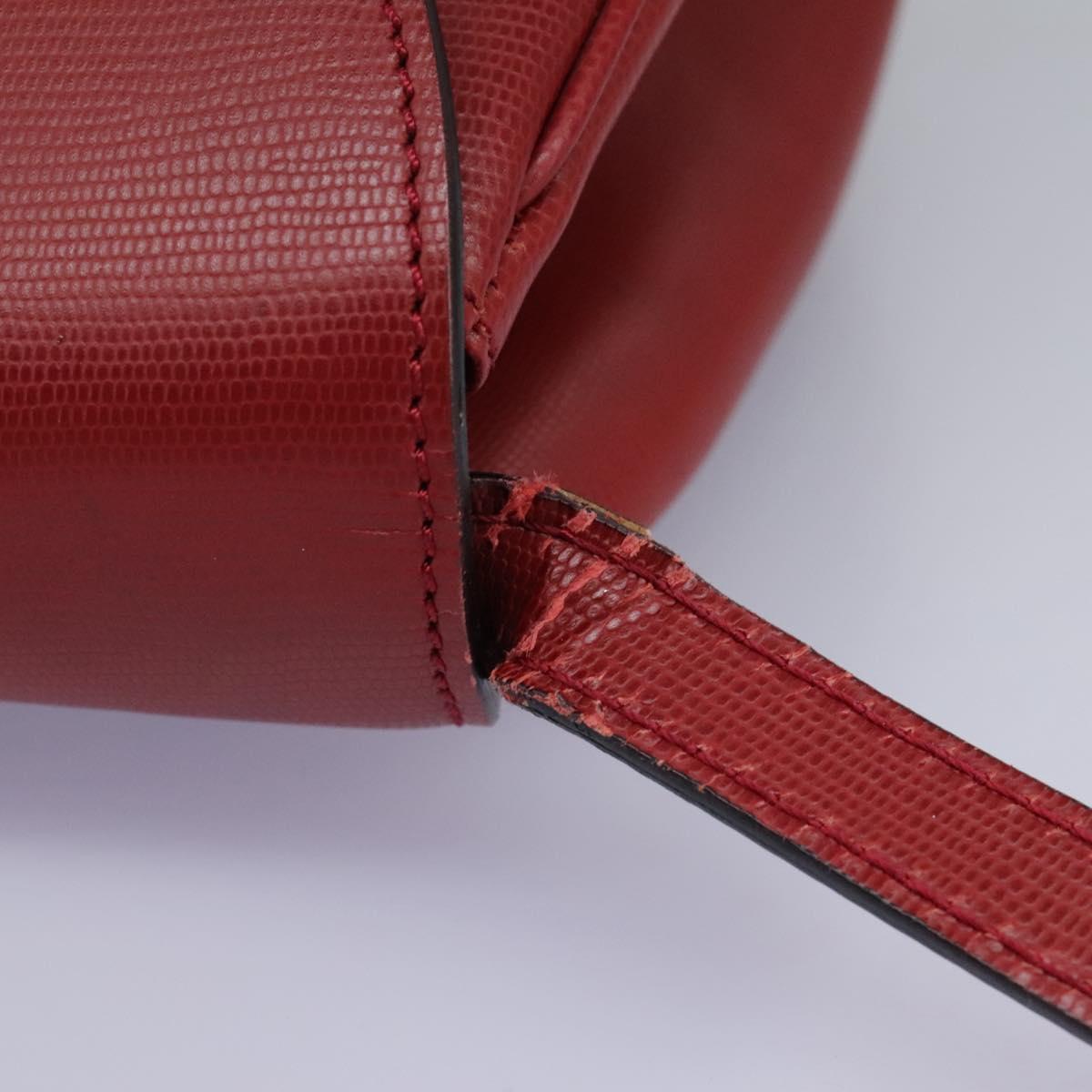 CELINE Shoulder Bag Leather Red Auth 112931