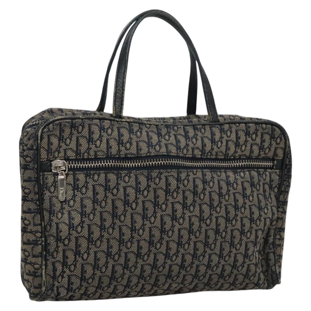 Christian Dior Trotter Canvas Hand Bag Navy Auth 112936