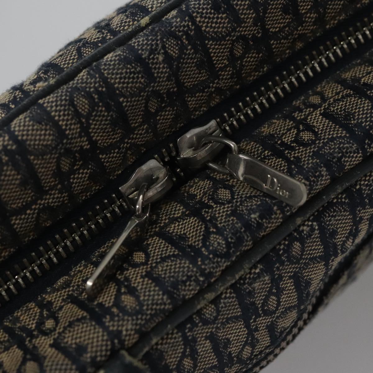 Christian Dior Trotter Canvas Hand Bag Navy Auth 112936