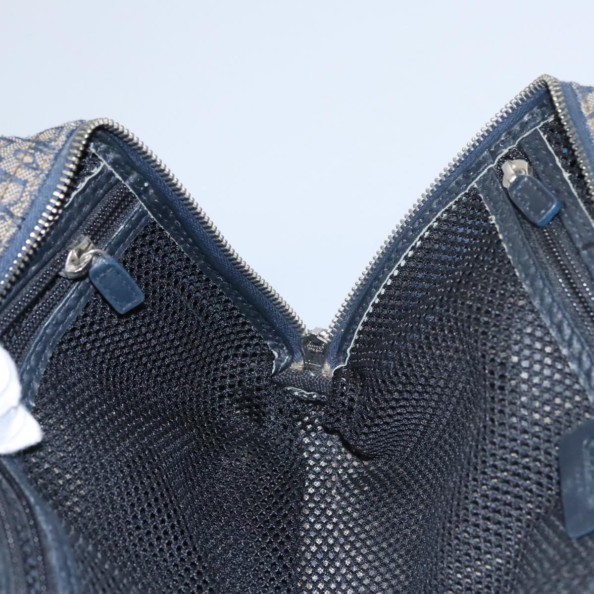 Christian Dior Trotter Canvas Hand Bag Navy Auth 112936